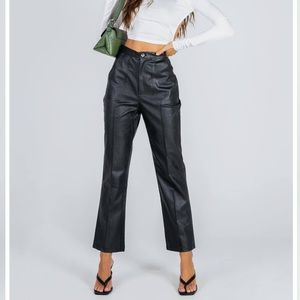 Princess Polly Black Leather Pants